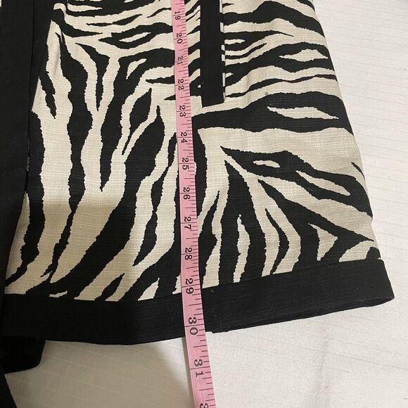 Chico’s Jacket Black & White Zebra Animal Print Open Blazer Chicos size 3 16/18 - Picture 6 of 7